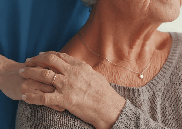 hand on shoulder - email